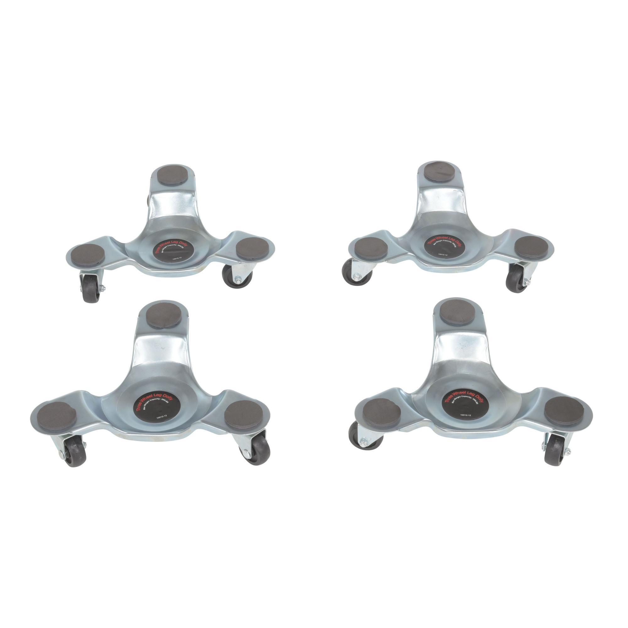 Vestil Steel Leg Dolly - 5.813in. x 6.375in., 300-Lb. Capacity, 4 Pack, Swivel Casters, Model# LEG-D-12-4PK